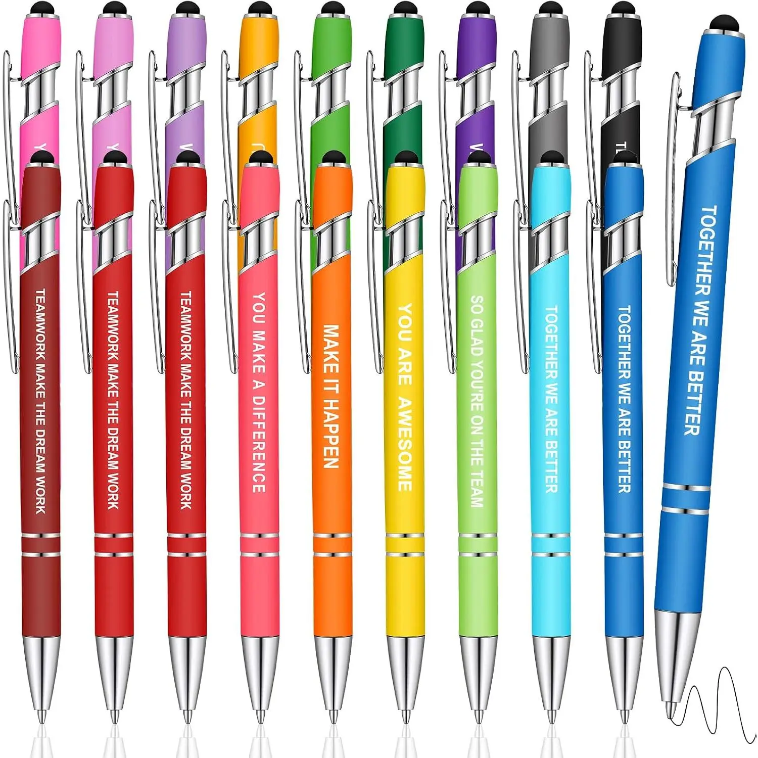 18 count Employee Appreciation Gifts Pens Bulk Team Building Ballpoint Pen Metal Employees Thank You  Inspirational for  to School Coworker Office Worker Staff Teacher  Volunteer