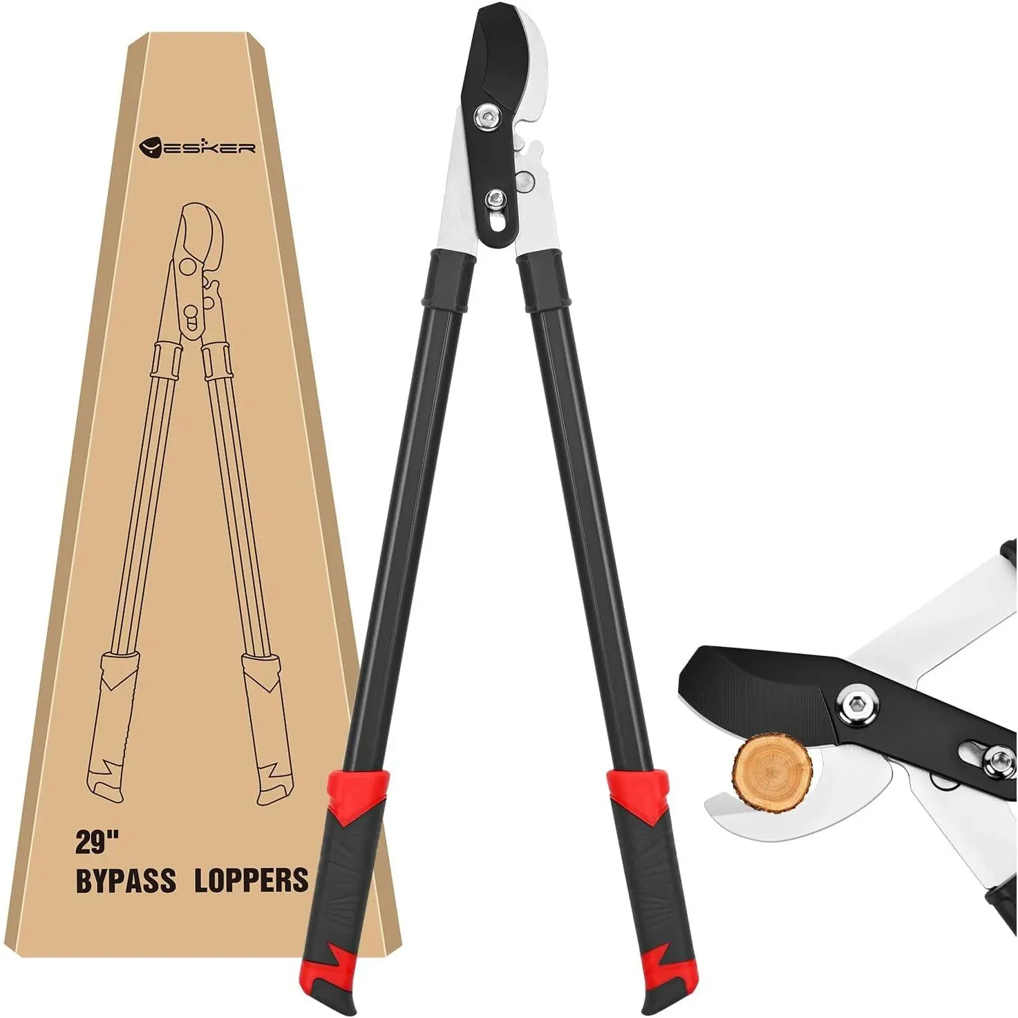 Nilight 29" Model Bypass Loppers, Heavy-Duty Gear Power Tree Pruning Tool with Sharp Steel Blades, 1.5 in Cut Capacity, Ergo Grip Non-Slip Handle for Garden Maintenance, 29 Inch