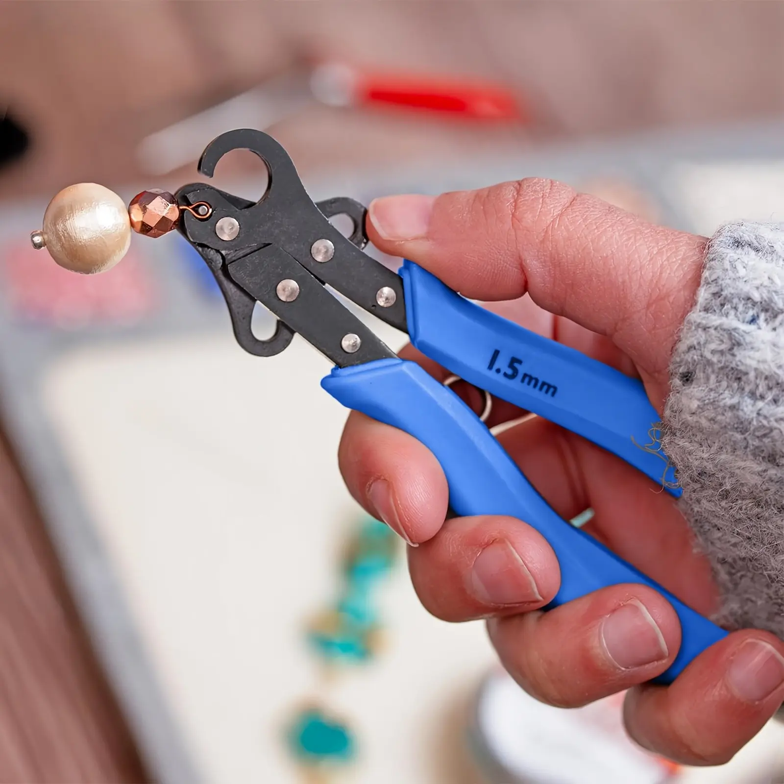 1.5mm Coil Winding Pliers, Wire Looping Tool for 0.6mm-1.0mm Copper Wire, Labor-Saving, Durable, Ideal for DIY Jewelry Making