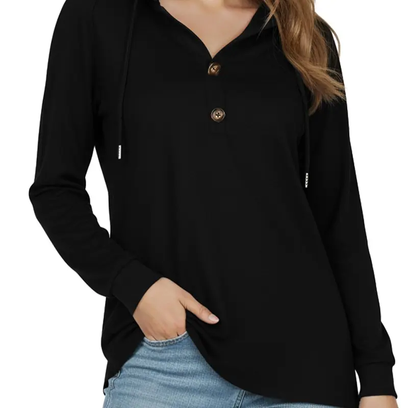 Women's V Neck Drawstring Hoodie | Long Sleeve Pullover | Casual Sweatshirt | Sporty Fit,clothes for back to school,first day of school outfits