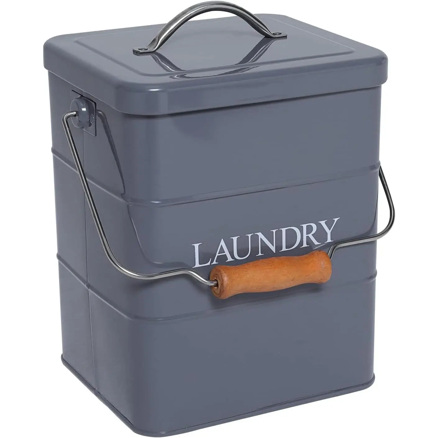 Laundry  Bin, Washing  Storage Tin with Scoop, Airtight Lid & Handles, Laundry Detergent  Storage Box -  for Holding Pods Tablets Capsules  Detergent-Black