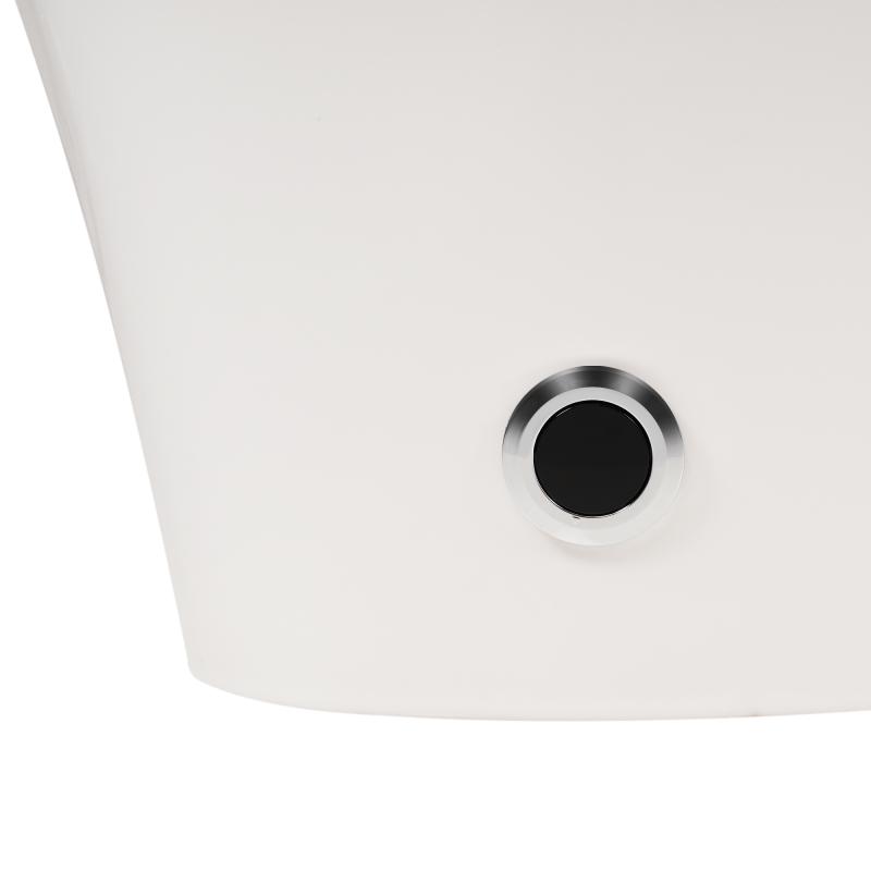 Heated Seat Smart Toilet with Foot Sensor Flush, Blue Night Light, Soft Close Cover, White Modern Bathroom Essential