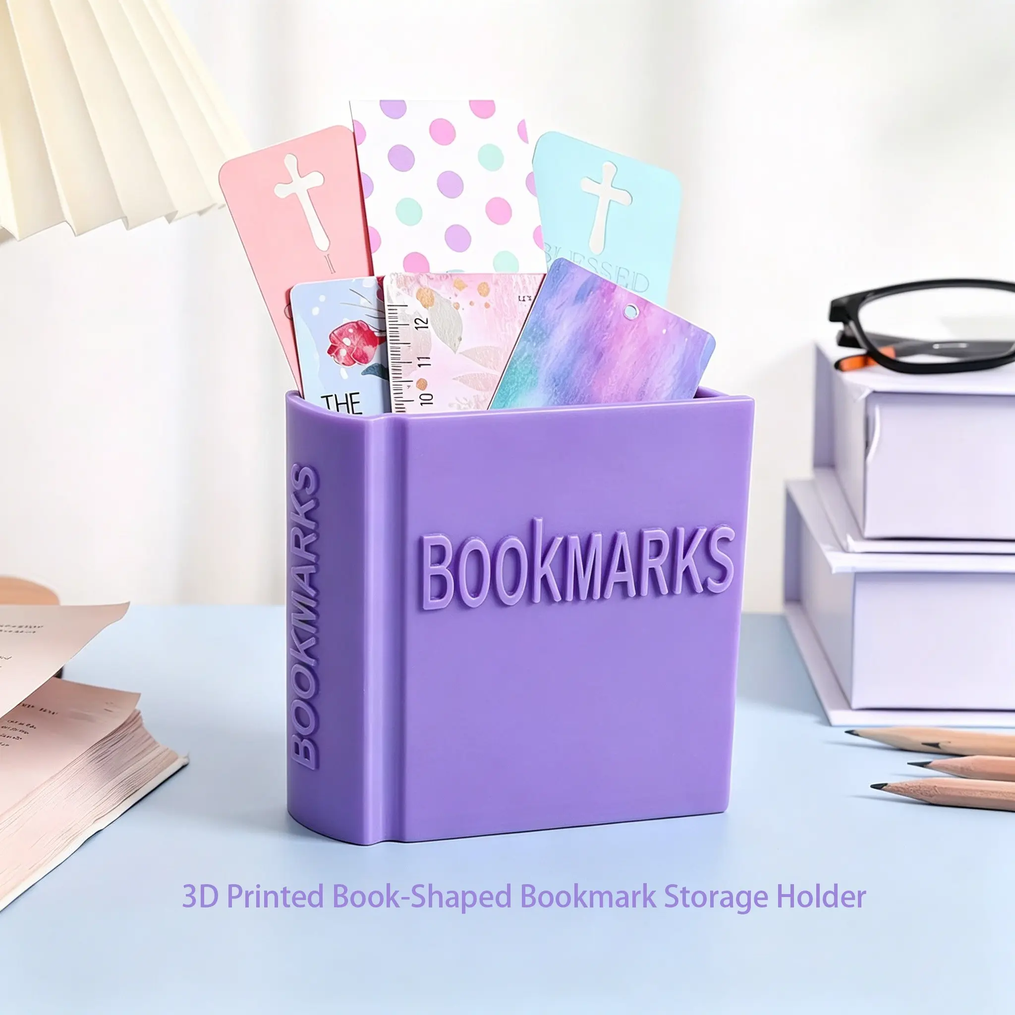 3D Printed Book Shape Bookmark Holder, a perfect desk organizer to keep your desk neat and tidy for office and study use