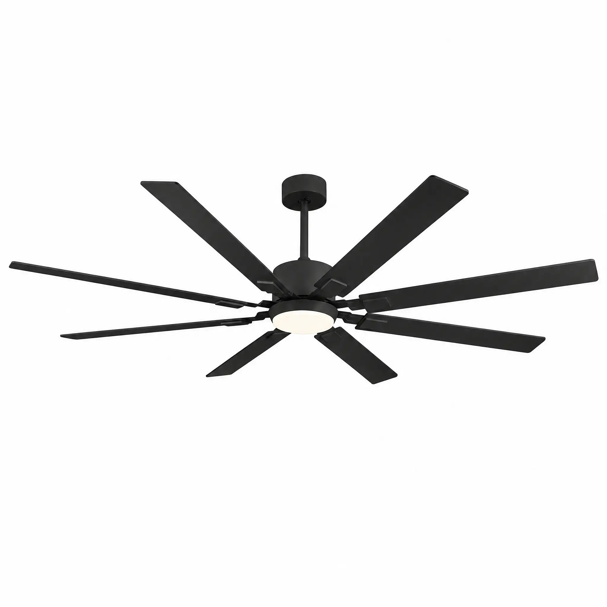 【GAOMON】72-in Large Ceiling Fan with Light and Remote Control, 8-Blade Composite Wood Black Industrial Unit, 50W LED High Airflow Option for Living Room, Patio, Indoor-Outdoor Use, Round Shape
