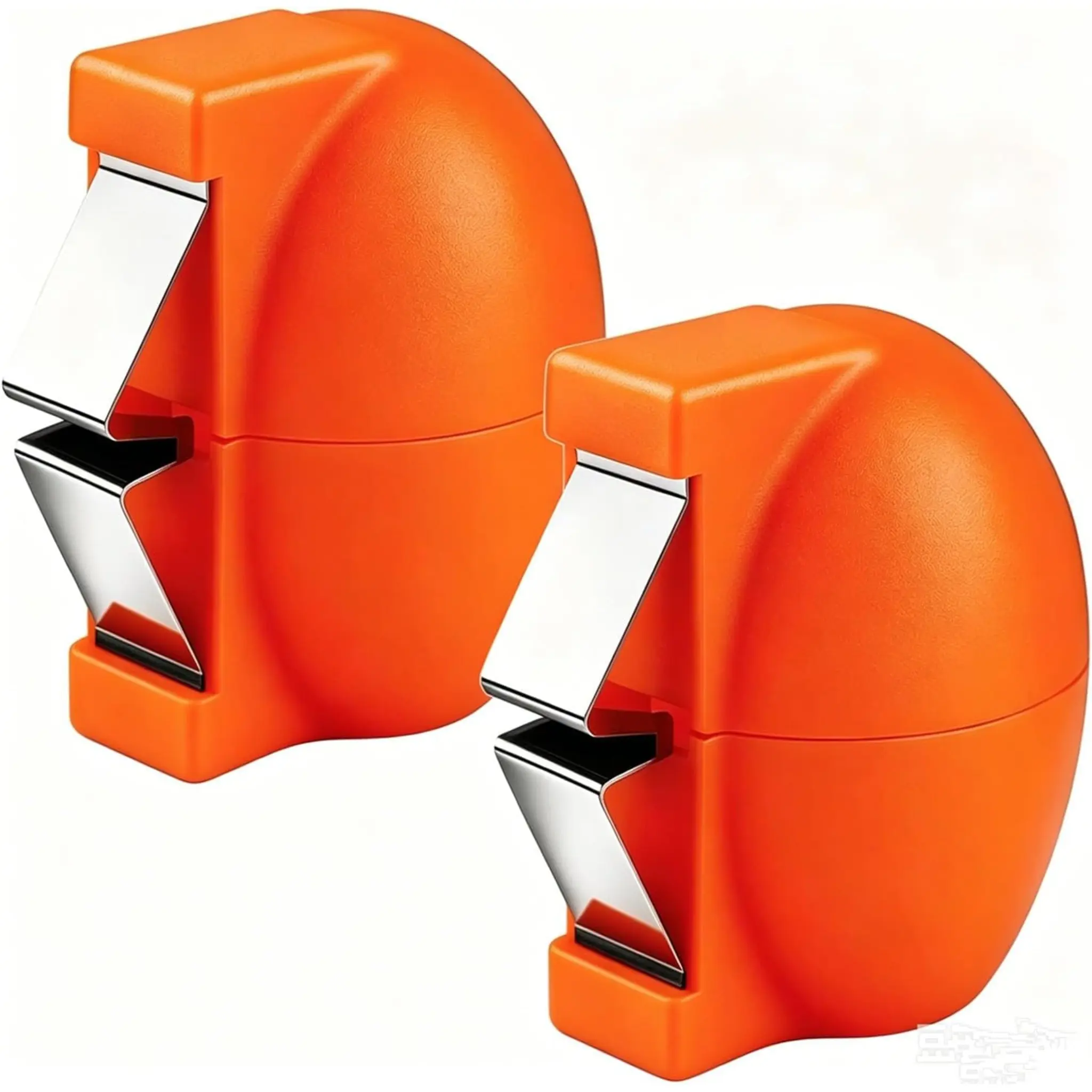 2pcs，Egg Shell Opener, Egg Cracking Tool, Stainless Steel Egg Cracker for Raw and Hard Boiled Eggs, Handheld Egg Separator, Orange, 2 Pieces