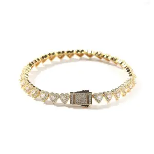 Unisex Adjustable Cubic Zirconia Cluster Heart Tennis Bracelet - Hypoallergenic Copper Base, Center Decorative Stone, Subtle Glamour, Versatile Statement Twist Design, Daily Wear Costume Jewelry, Adjustable Tennis Bracelet