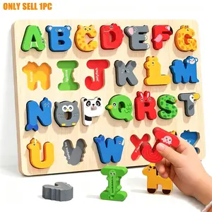 Wooden Number and Letter Puzzle for Kids Ages 3-6, Montessori Learning Toy, Colorful Animal Numbers, Educational Fine Motor Skills, Interactive Play Gift