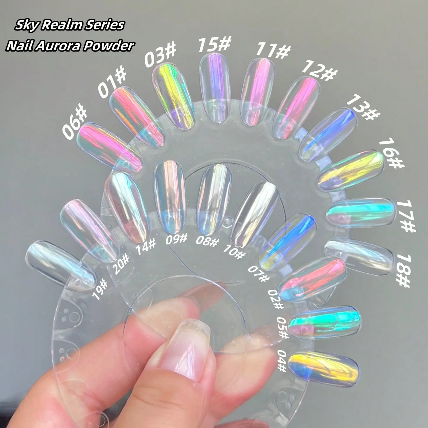 Nail art Moonlight Pearl Powder Sky Mirror Moonlight Powder Fairy Aurora Powder Ice Transparent Magic Mirror Polarizing Powder 0.3g/bottle Nail Art Supplies