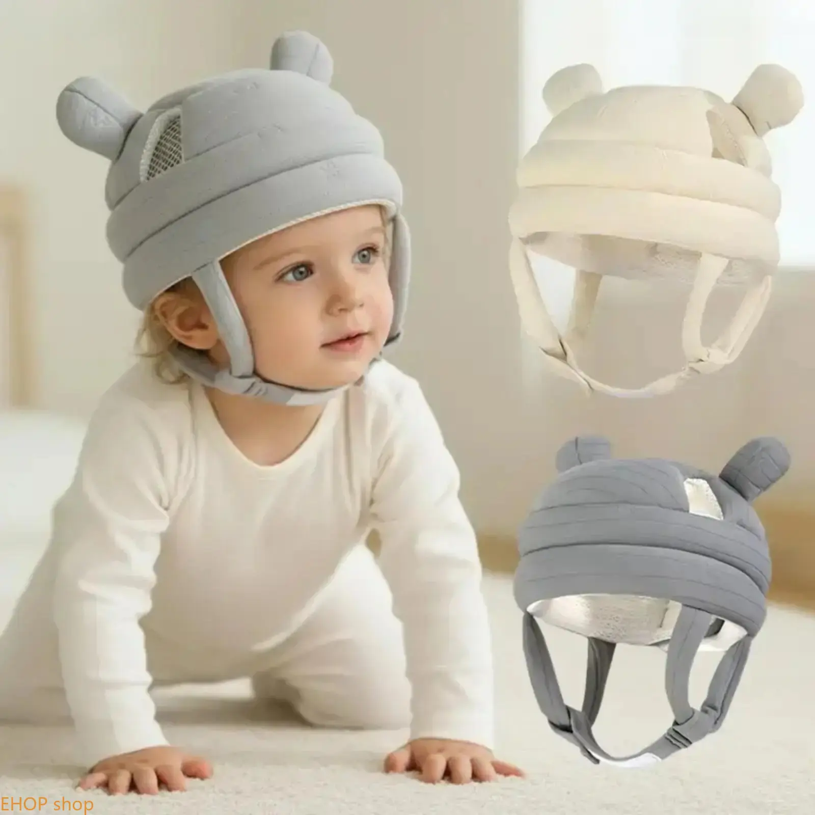Protective Head Cushion Hat, Soft Breathable Safety Cap for Crawling and Walking Toddlers, Lightweight Head Protection Gear for Infants