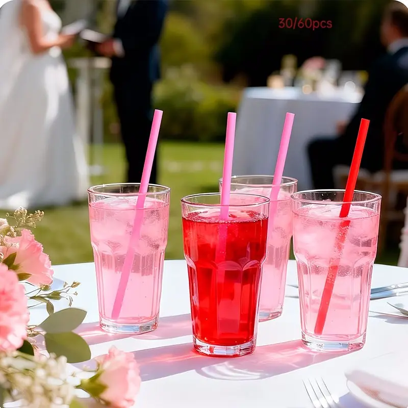 30/60 / Heart Straws, Reusable 10 Inch Premium Drinking Straws, Perfect for Valentine's Day, Cocktail Parties, Birthday Celebrations