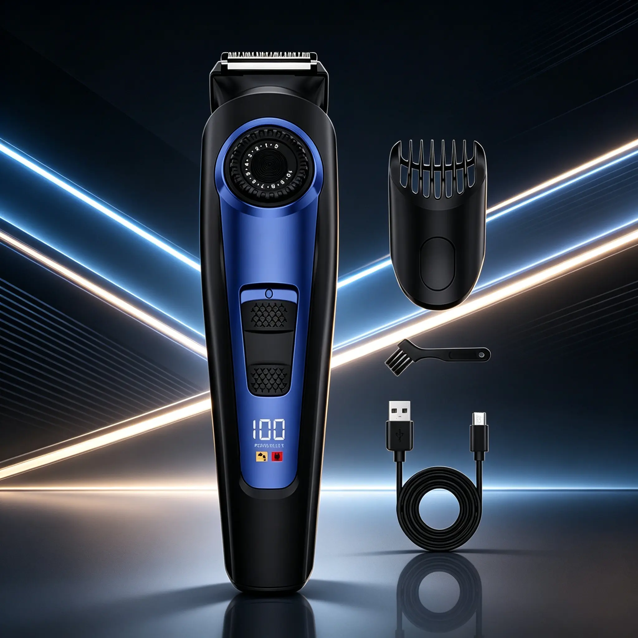 Men's Beard Trimmer and Hair Clipper, 10 Adjustable Lengths, Wireless Multi-Functional Trimmer for Hair, Beards, Body, Perfect Self-Care Gift