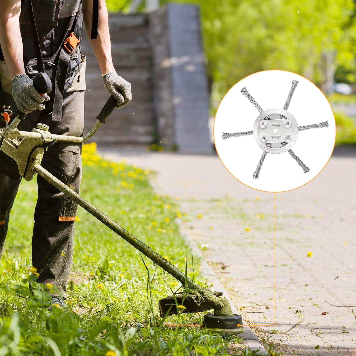 1 Pack Upgraded lithium weeding blade, 6 Inches Steel Wire Weed Trimmer Head,Replacement Weed Wacker Attachment for Electric Cordless String Trimmers,Spindle 5mm Tool