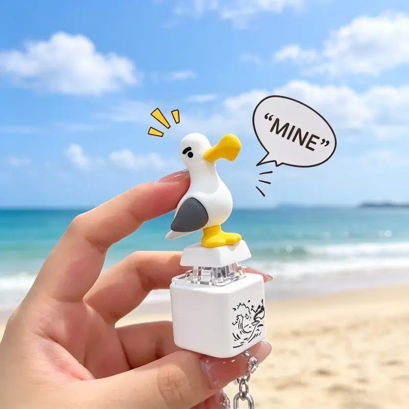 Seagull MINE! Button Keychain-Portable Real Sound & LED Light, Funny Interactive Gift for Friends & Family summerwins