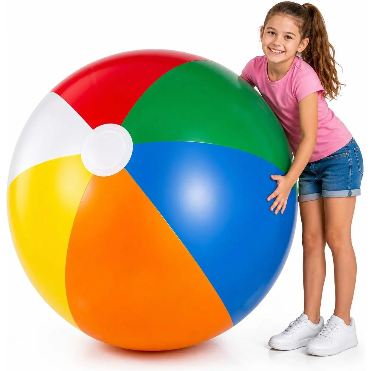 24-Inch Giant Beach Ball (Pack of 3) - Large Inflatable Pool Toys for Kids, Perfect for Pool Parties, Beach Events, Summer Party Decorations
