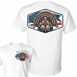 American Turkey Hunting Camo T-Shirt, 4th of July Patriotic Wild Turkey Hunter Shirt, USA Flag Turkey Season, Gobbler Tee, Camo Shirt 4th Of July Gift - KitchenEra