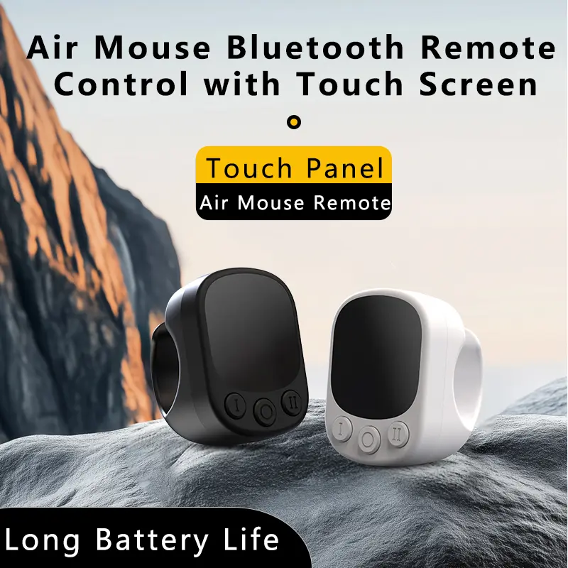 Bluetooth Mouse Ring Remote Control with Touchpad, Smart Automatic Screen Clicker, Continuous Clicker & Scrolling Function for Smartphones – Portable Selfie Accessory