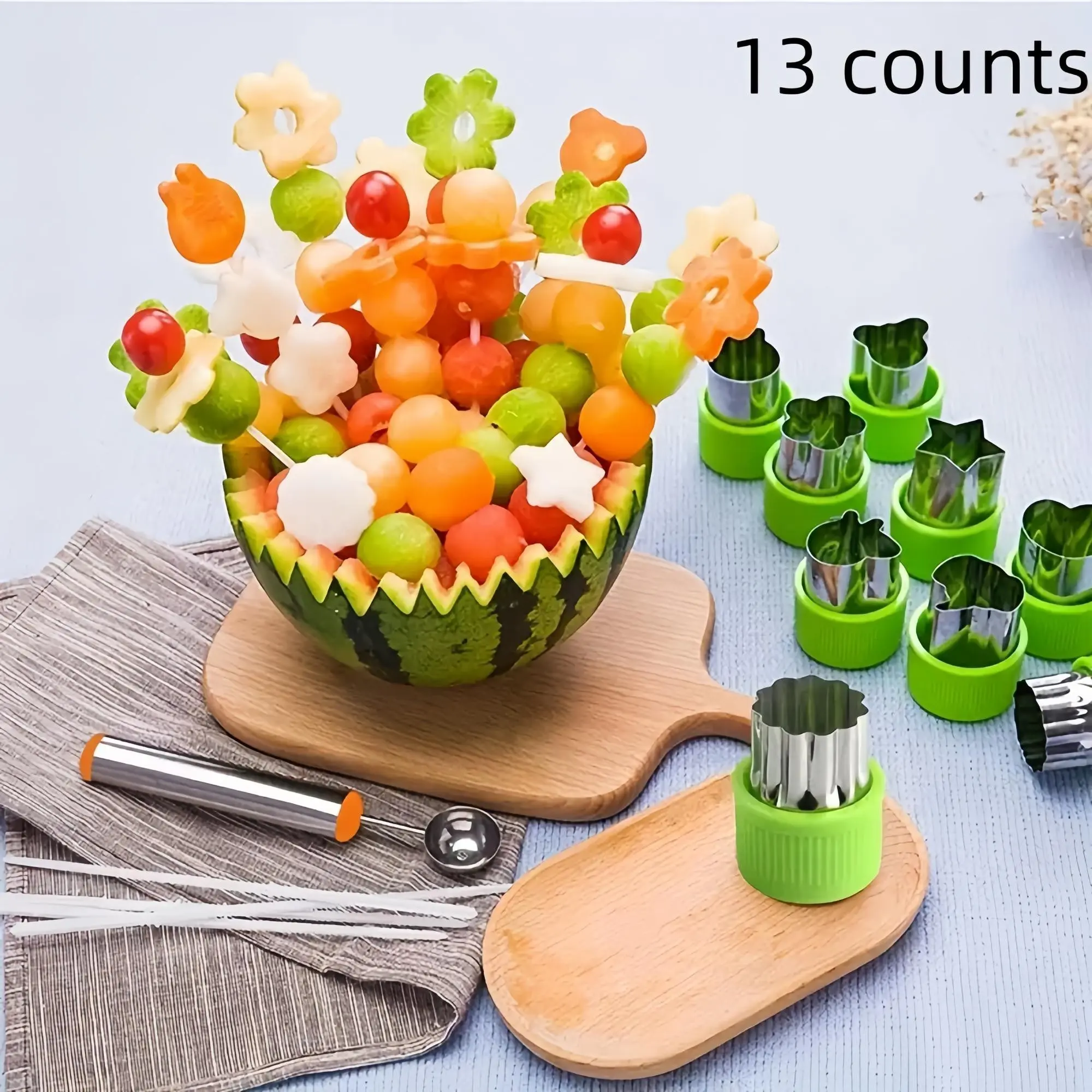 13-Piece Kitchen Mold Set, Baby Food Butterfly Noodle Molds, Vegetable Cutter Molds, Stainless Steel Cookie Press Molds, Home Use, Bakeware, Baking Tools
