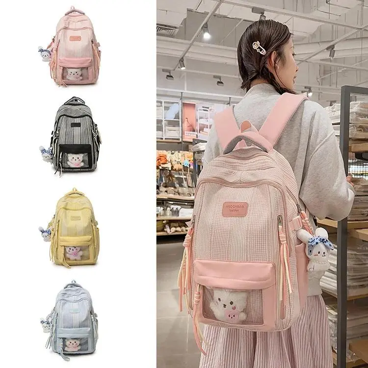 women's backpack large backpack ita bag Korean style y2k accessories transparent bag bookbags schoolbag kawaii handbags