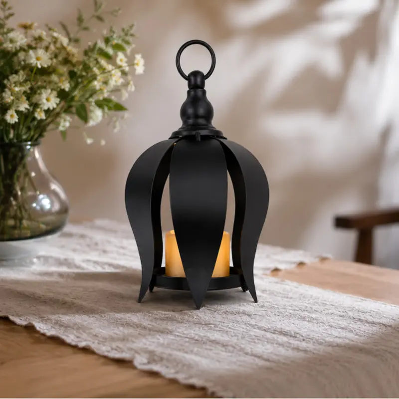 Weatherproof Metal Flameless Candle Holder Light, Indoor & Outdoor Decor, Balcony Patio Hanging, No Wax Included, Stylish Lighting Fixture, Metal Candle Holders