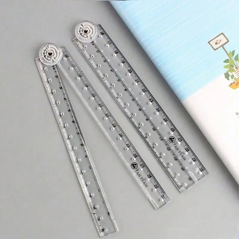 Creative Transparent Acrylic Folding Ruler Ruler Simple Scale Plastic Drawing Ruler