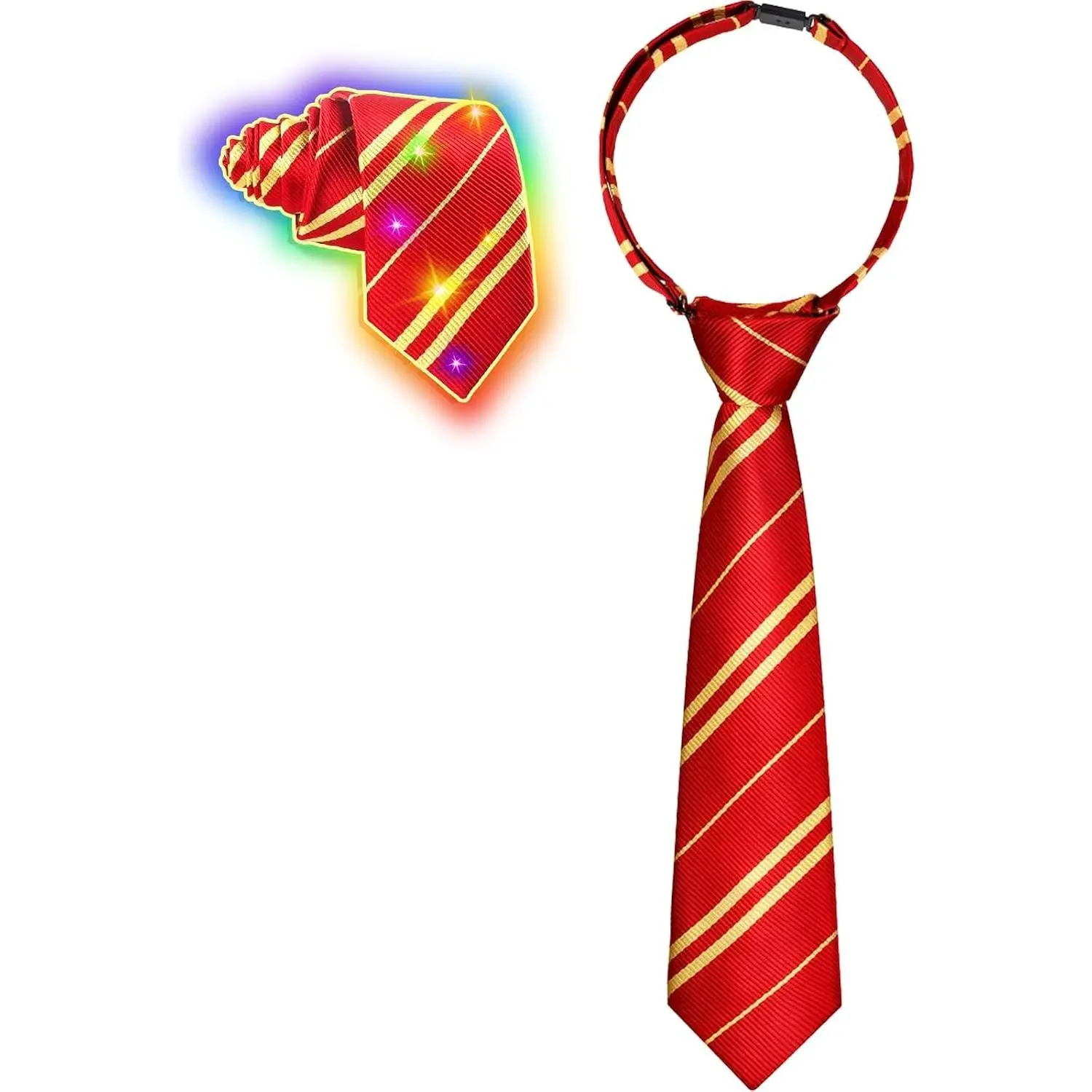 LED Cosplay Tie for Magic School, Halloween Costume Accessories Light Up Necktie for Pretend Play, Kids Teens Gift
