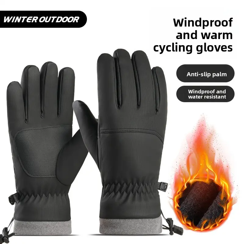 Unisex Adult Winter Warm Touch Screen Fleece Gloves - Windproof, Waterproof, Non-Slip for Outdoor Sports: Riding, Mountaineering