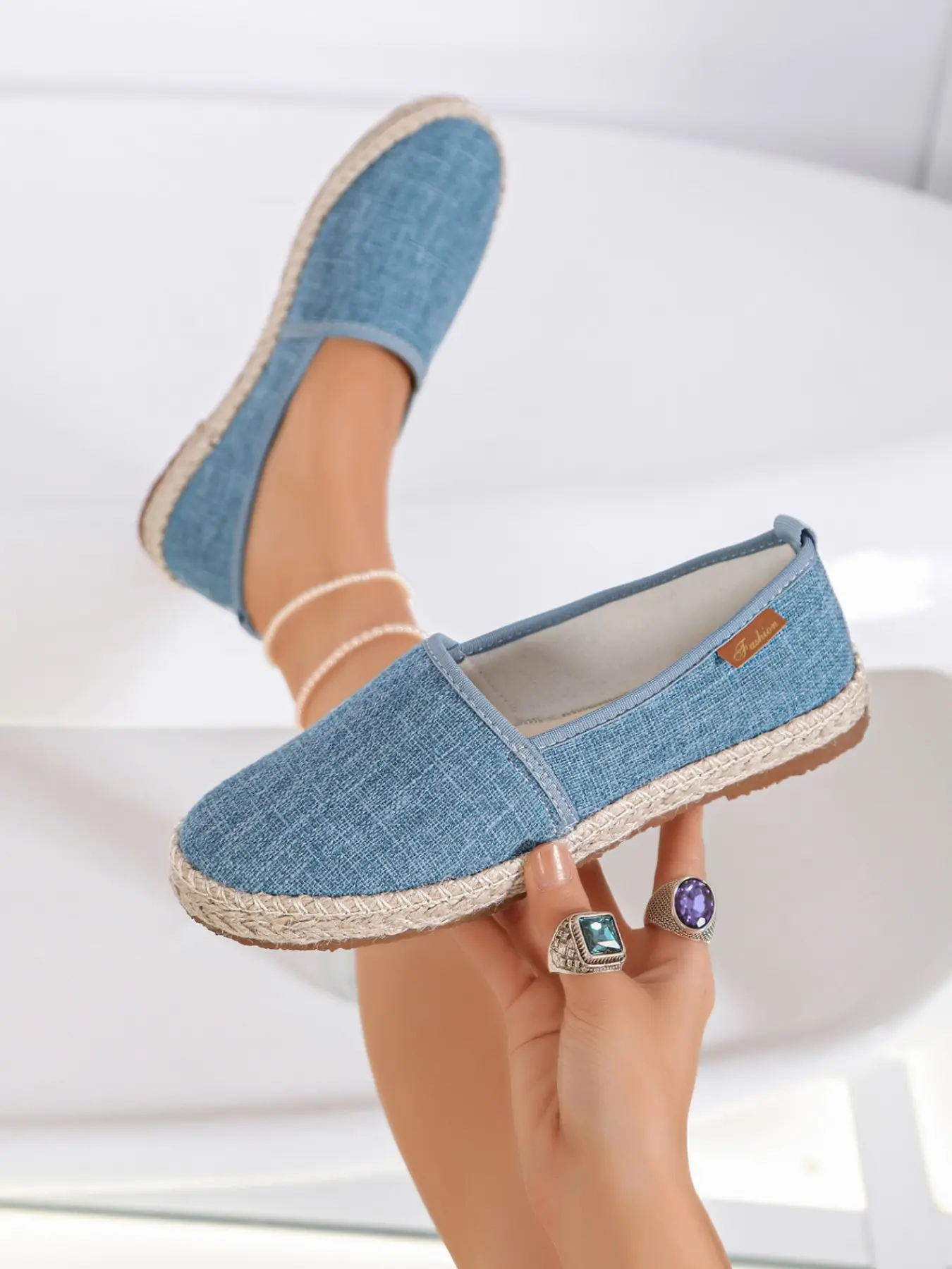 Rattan Decor Flat Shoes, Slip-On Lazy Person Shoes, Versatile Breathable Casual Shoes, Comfortable Everyday Wear, Stylish Footwear, Breathable Slip Ons
