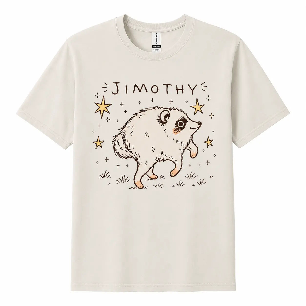 "Jimothy" Cute Weird Oppossum Cottagecore T-Shirt, Whimsical Retro Indie Graphic Tee, Funny Bohemian Woodland Animal Unisex Cotton Top