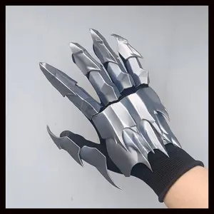 Handmade Adhesive Riding Gloves, Flexible Wearable Hand Armor, Unisex Halloween Costume, Tech Punk Gloves, Adjustable Mechanical Plastic Claws