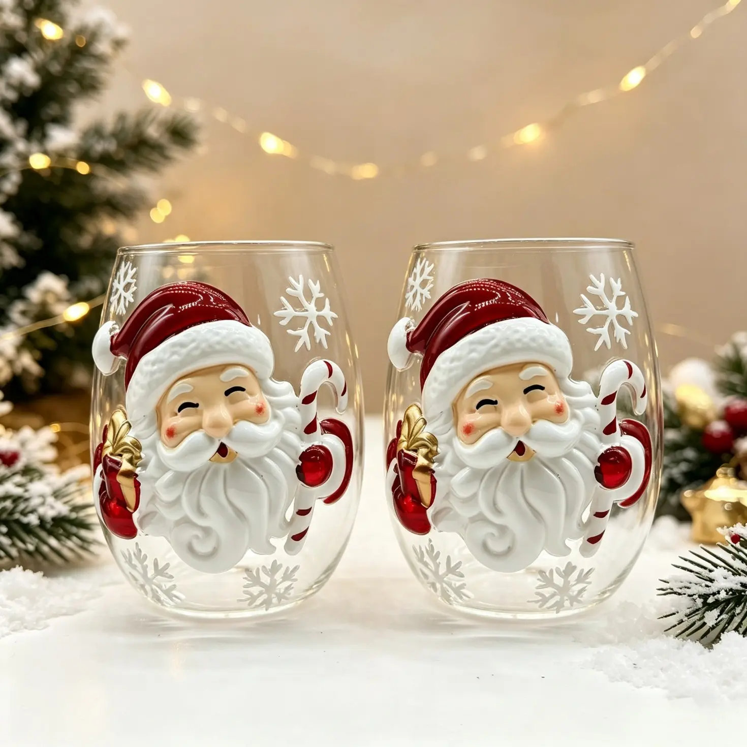 Christmas Atmosphere Egg Drinking Cup, 3D Crystal Sticker Decor, Holiday Party Bar Wine Glass Cup, Festive Drinkware for Celebrations
