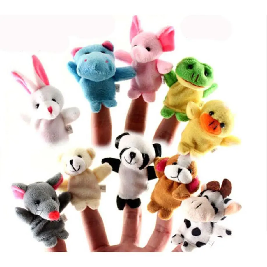 Hand Finger Puppets Plush Set Finger Toys Puppets Family Animal Dolls Cartoon Child Baby Talking Story Finger Puppet Toy