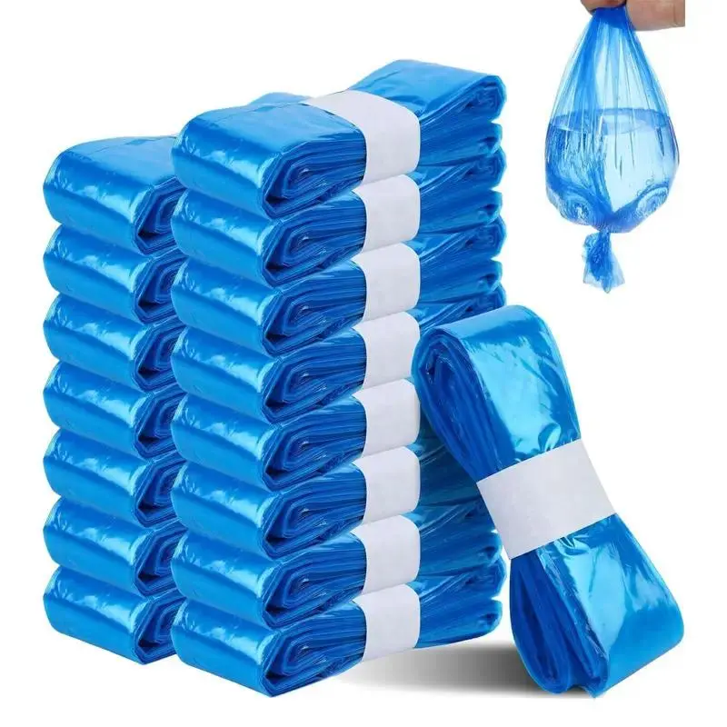 Blue Plastic Drawstring Leak-Proof Diaper Pail Refill Bags (1/5/10 Multiple Packs, 4.5m) - For New Parents, Nursery Rooms, Bathroom - Compatible with Angelcare, Sangenic, Tommee Tippee Twist&Click, Genie, Munchkin Trash Bins