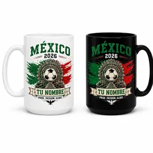 Personalized Mexico 2026 Soccer Fan Mug, 11oz 15oz Custom Name Ceramic Coffee Cup, Mexican Football Lover Gift for Men Women