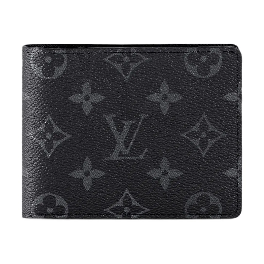 Louis Vuitton Monogram Men's Wallet - Black Coated Canvas and Smooth Leather, Hand-Stitch, Logo, Masculine, Combination, Boxed Men's Wallet, Hand-Stitch Men's Wallets, Logo Men's Wallets
