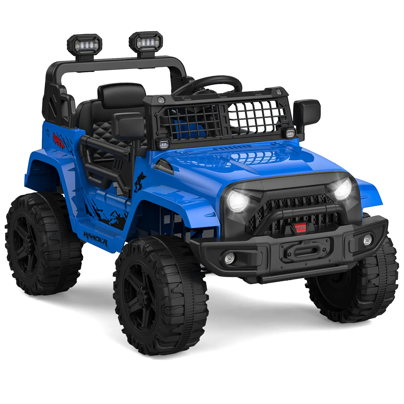 12V Kids Electric Ride-On Car Truck with Dual 35W Motors, Remote Control – Single Seat, LED Lights, Spring Suspension, AUX Port – Durable Outdoor Toy for Boys & Girls