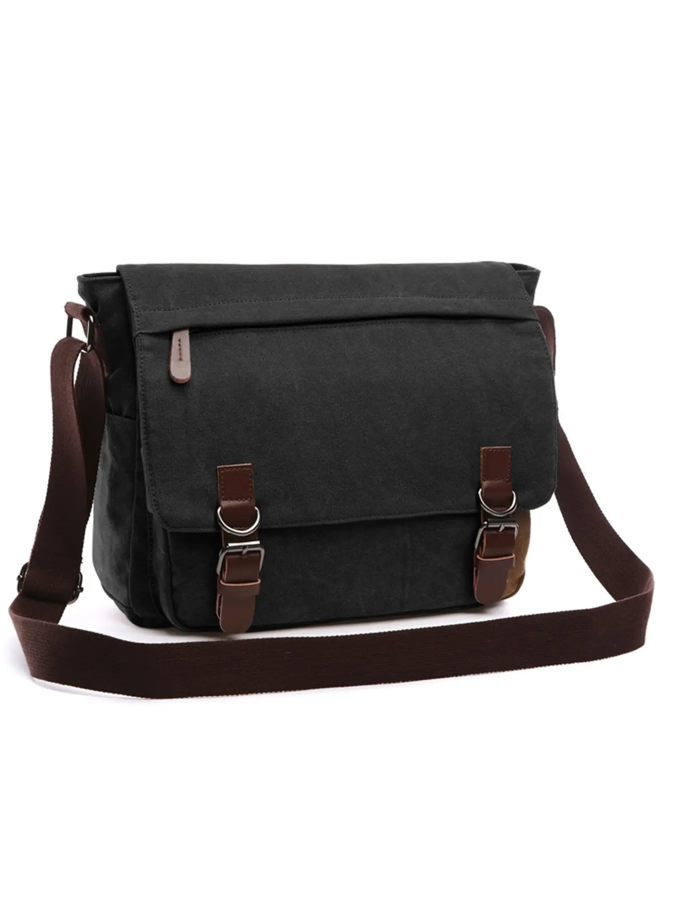Vintage Canvas Crossbody Bag, Fashionable Men's Shoulder Bag, Business Messenger Bag for Files and Tablets, Adjustable Strap, Ideal for Travel and Commute