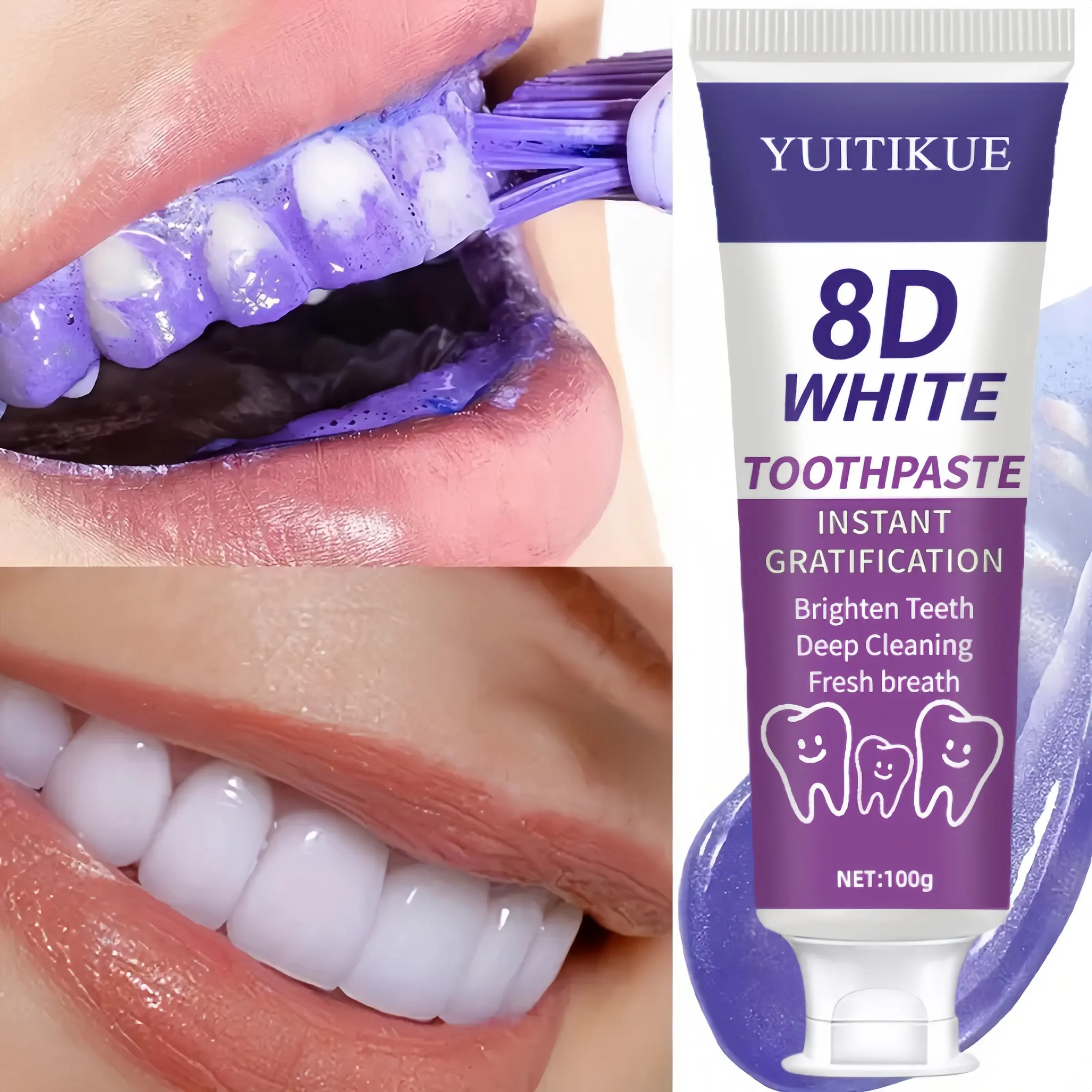 Yuitikue Toothpaste 100g, Gentle Whitening Balm, Removes Coffee Tea Smoke Stains, No Bleach, Fresh Breath, 12 Months Shelf Life