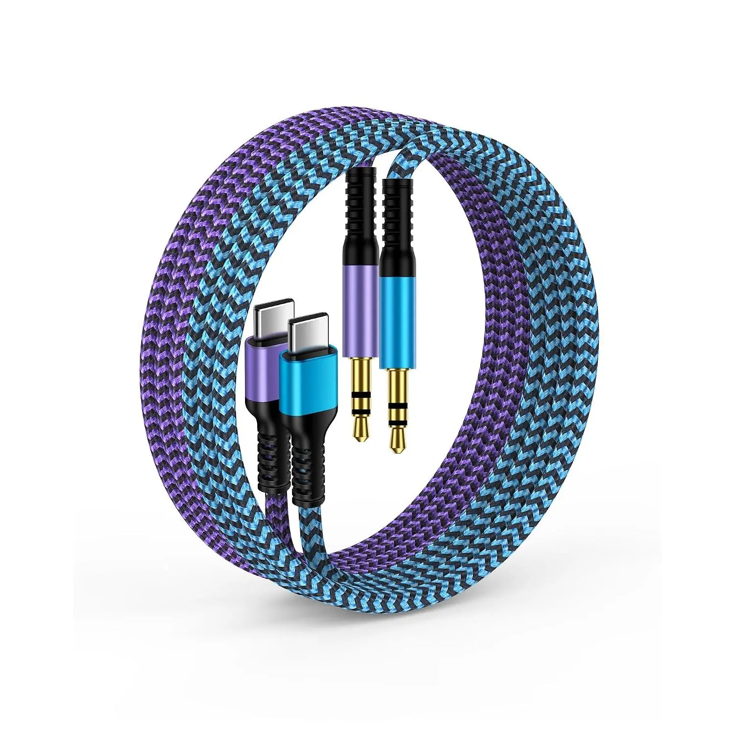 USB C Aux Cord Braided Auxiliar to USBC for / Stereo Speaker | Type C to 3.5mm Male Headphone Jack  for Galaxy Z Fold S26 S25  S24 S23 Ultra S22, Note 20/10, USBC  17e 17 16
