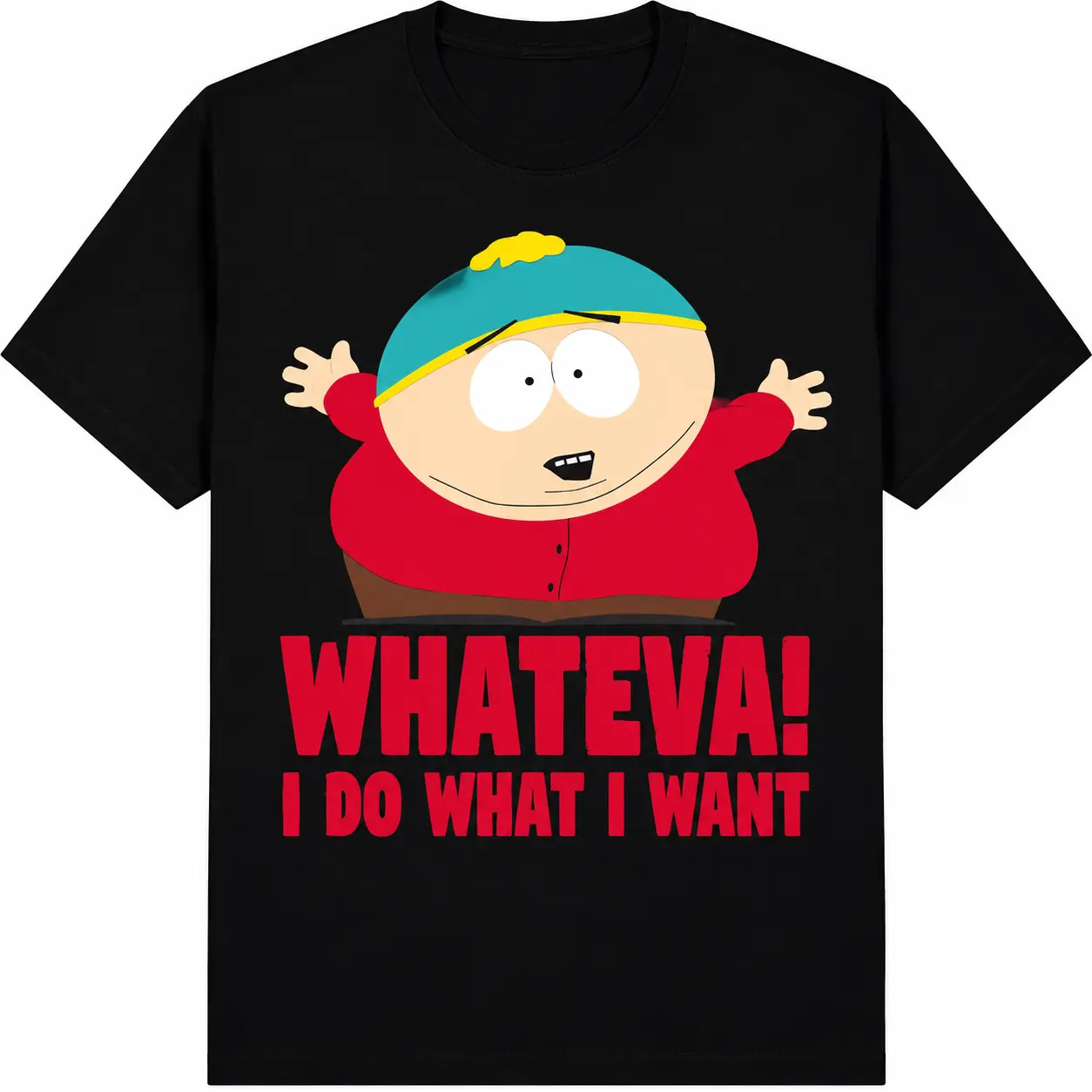 South Park Cartman Classic Fit T-Shirt Black Crew Neck Short Sleeve Casual Menswear Top Critically Acclaimed Design