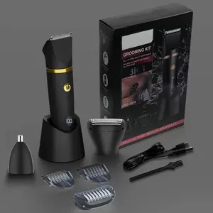 Electric Body Hair Shaver - Groin Hair Trimmer, Ball Trimmer for Men - Replaceable Ceramic Blade Heads, USB Recharge, Waterproof Male Hygiene Razor Safe Quick Gifts Cordless Gentle Trimming Fast Trimming Smooth Kit
