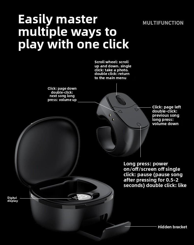 Stand Roller Ring Phone Controller Page Turner Video Remote Photo Lazy Remote Control Bluetooth Control