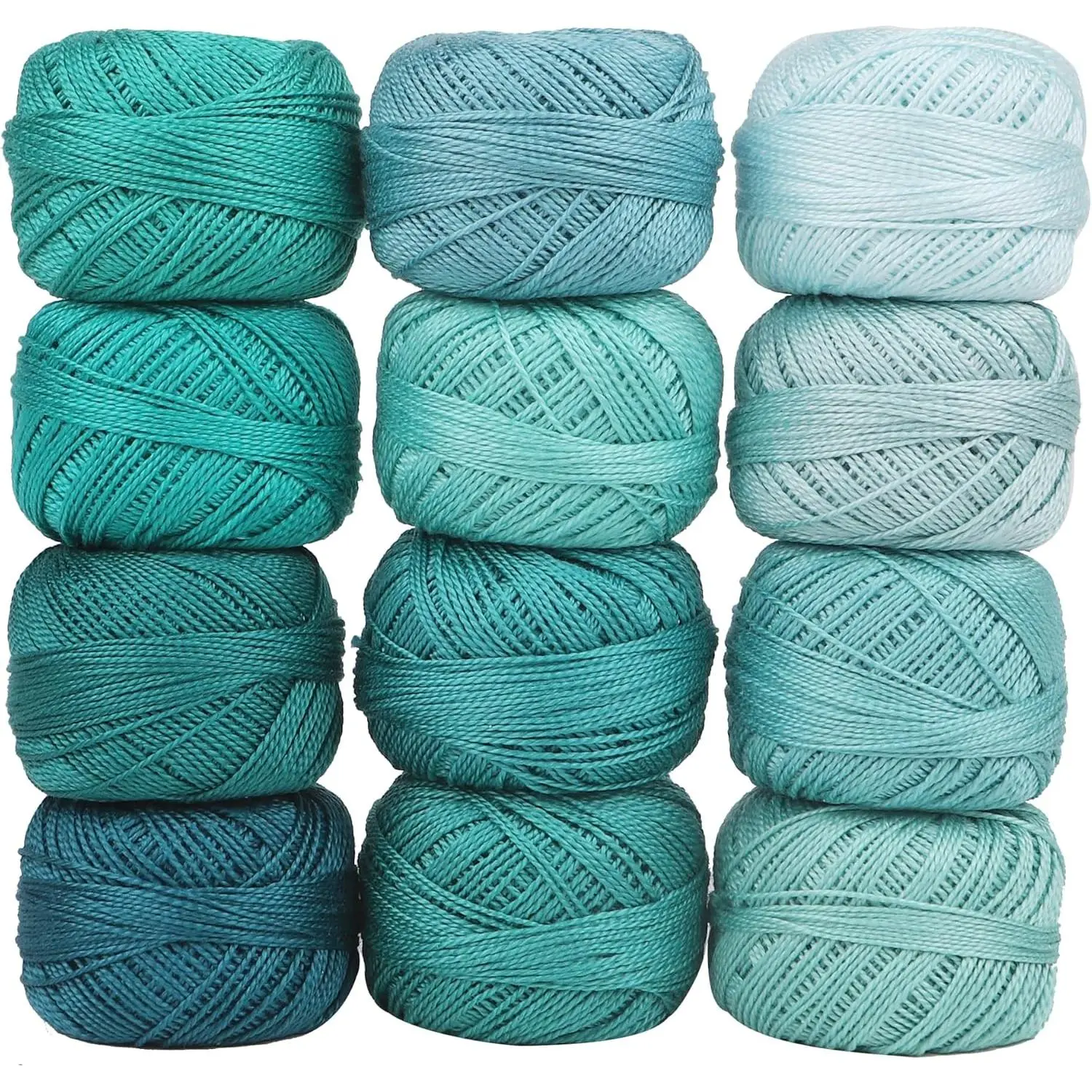 Size 8 Double Mercerized Egyptian Long Staple   Thread 12 Gradient Colors per Box 5 Grams Ball Rainbow Color Embroidery Thread for Crochet   Hand Embroidery (12J)
