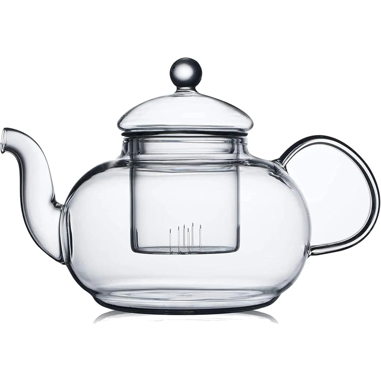 20.3 oz Stovetop Safe Clear Glass Teapot with Removable Infuser, Ideal Tea Maker for Loose Leaf and Blooming Tea