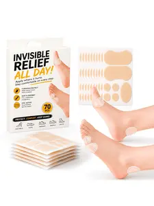 70 Pcs Invisible Waterproof Suede Insoles Set, Anti-Slip Durable, Protects Heel and Toe, Designed for High Heels and Loafers