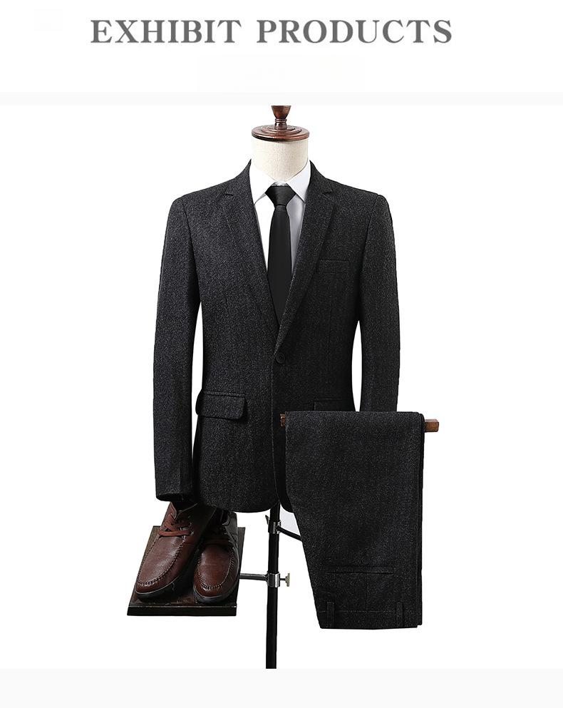 Men's All-Season Slim Fit Casual Suit  One-Button Notch Lapel Jacket with Pocket Detail & Center Vent