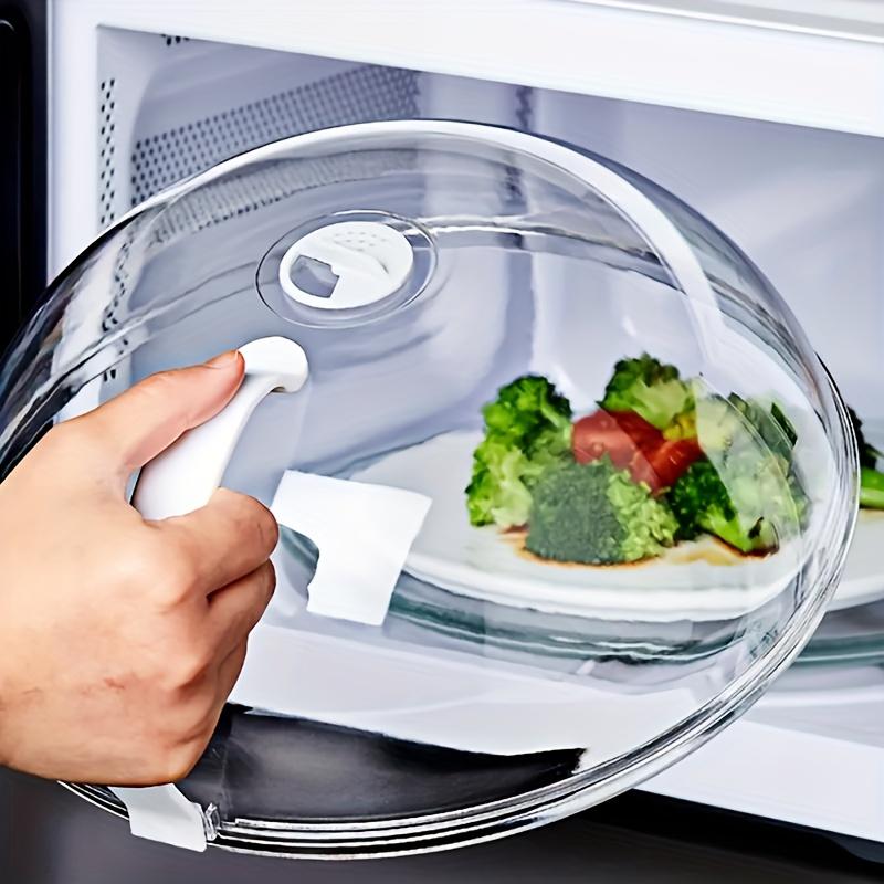 Microwave Splash Guard Cover with Steam Vent, Leak-Proof Durable PP Design, Ergonomic Handle for Comfortable Cooking, Perfect for Vegetables and Other Foods, Kitchen Cooking Accessory, Food Safe, Handheld #GLOBAL PICKS