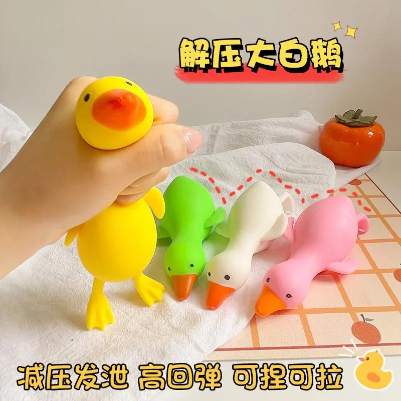 Big White Goose Slow-Rebound Vinyl Stress Relief Toy, Cute Cartoon Internet Celebrity Vent Toy for Indoor Sports, Comics, Video Games, Science Enthusiasts, Bpa Free