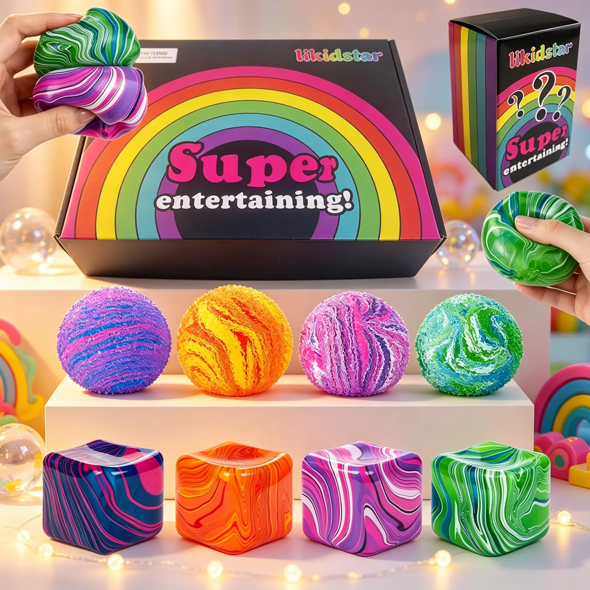 8pc Squishy Stress Relief Toy Set, Anxiety Relief, Soft Slow Rebound Toys, Fun Interactive Design, Office Desk Accessories, Gift Box