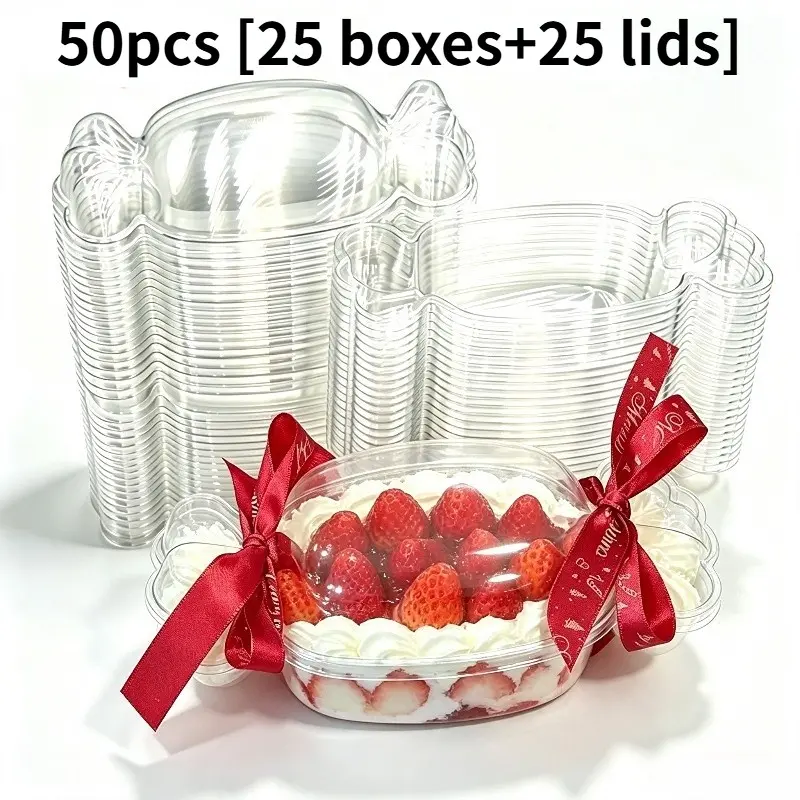 50pcs Candy Shape Cake Boxes, Mother's Day Dessert Box, Camping Packing Box, Ideal for Wedding, Birthday, Christmas Party