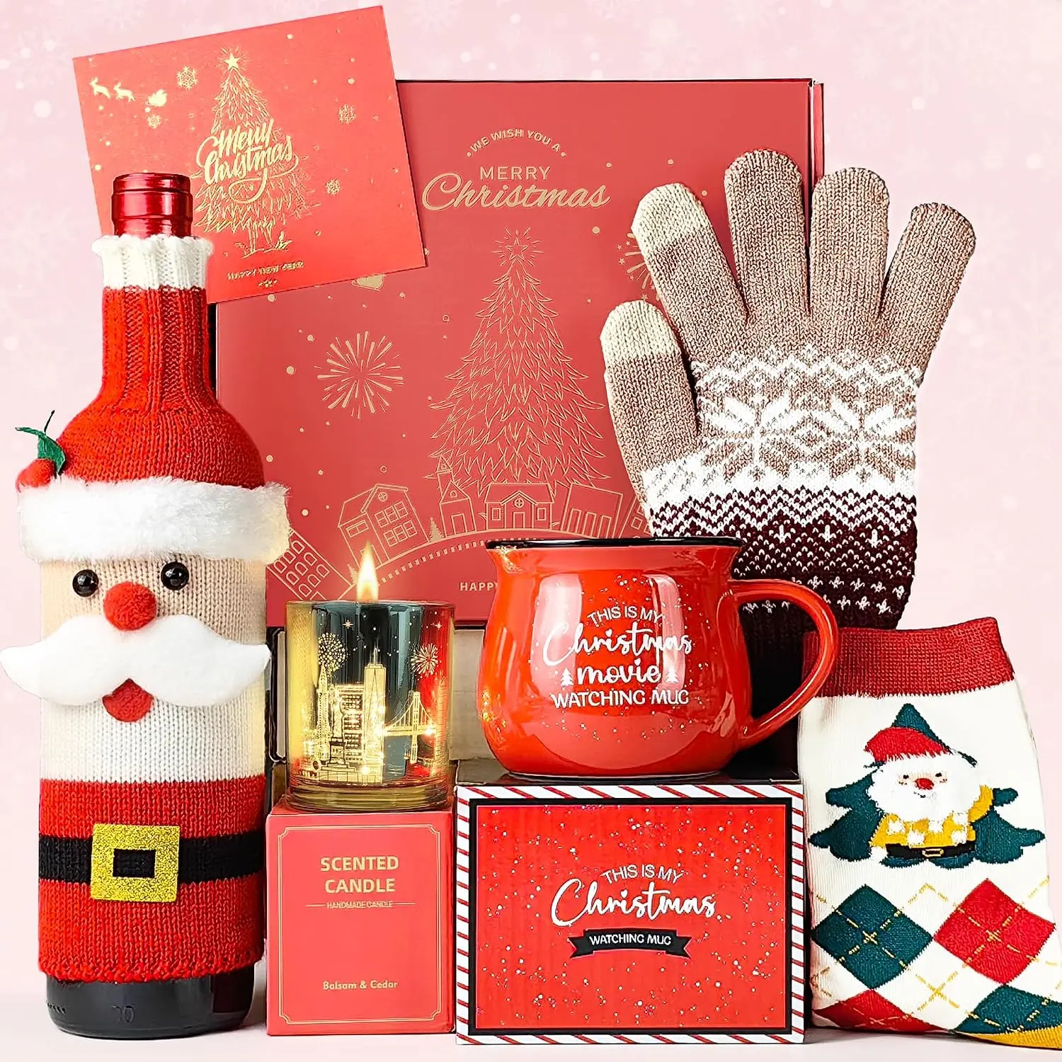 Christmas  for Women, Womens Christmas  2026 Winter Mug for Coworker   Teacher, Merry Xmas Gifts Basket Set  Holiday  Ideas Burr Basket